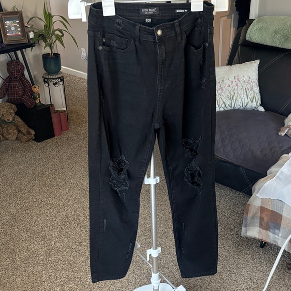 Judy Blue Denim - Judy Blue Ripped Black Jeans for Women SZ 9/29